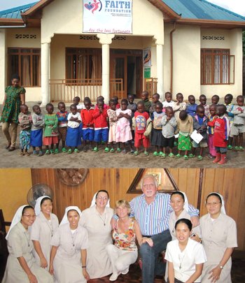 ARRIBA: Escuela primaria en Ruanda, África
ABAJO: Fundación Holy Family Home Makati (Filipinas)